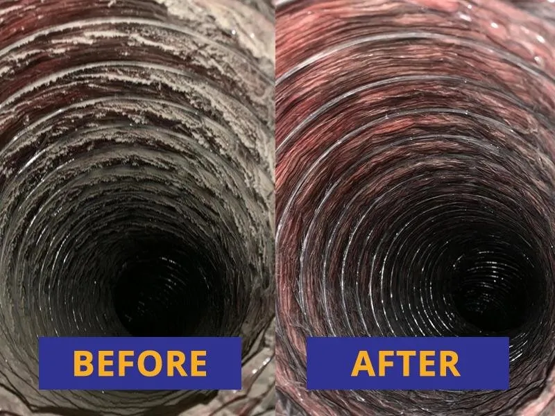 American Air Duct Cleaning technician cleaning ductwork